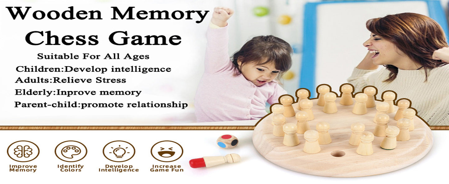 Uryans Wooden Memory Match Stick Chess Game, Colorful Memory Chess, Funny Block Board Game, Early Educational Toy, Brain Training Games