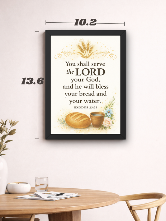 Exodus 23-25 Bible Verse Wall Frame | Christian Living, Bedroom & Kids Room Decor A4 Size (13.6 x 10.2 inches)