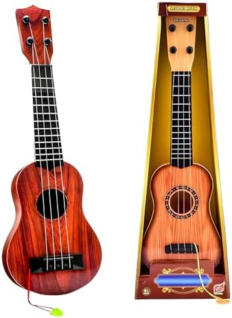 Uryans 4 String Guitar for Kids - 18 Inches Wooden Finish Classical Series Musical Toys for Beginners Kids, Perfect Music Learning Educational Instrument Sound Toy Guitar for Gift & Fun (3-6 Years)