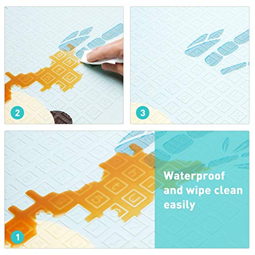 Uryans Extra Large Foldable Baby Play Mat, BPA Free, Learning & Crawling Foam Mat, 198x152 cm, 6 mm Thick, Multicolour