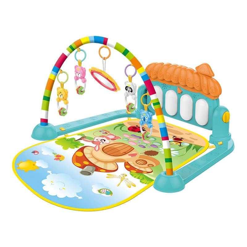 Uryans Kick and Play Musical Keyboard Piano Baby Gym and Fitness Rack with Hanging Rattles, Lights & Mat - Gift for Boys & Girls