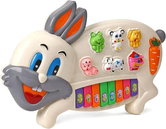 uryans Rabbits Musical Piano with 3 Modes Animal Sounds, Flashing Lights & Wonderful Music