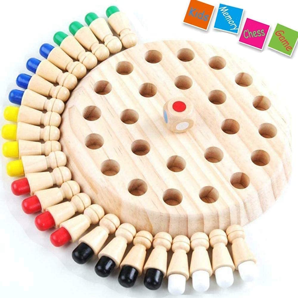 Uryans Wooden Memory Match Stick Chess Game, Colorful Memory Chess, Funny Block Board Game, Early Educational Toy, Brain Training Games