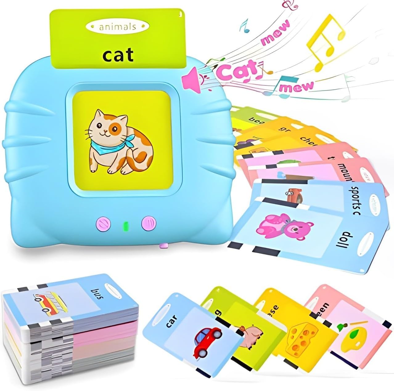 Uryans Talking Baby Double Sided Flash Cards Educational Toys for 3+ Years Old, Cognitive Skills Early Learning Educational Electronic Interactive Montessori Toys, Birthday Gift