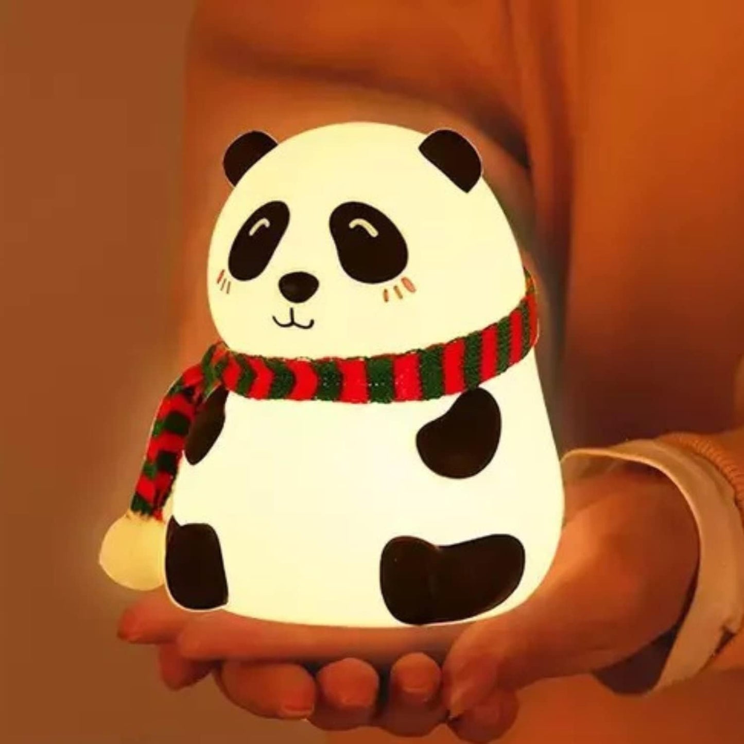 Uryans Rechargeable Silicone Panda Night Light for Kids | 7-Color LED Changing Lamp |Adorable Room Decor & Gift for Toddlers, Teens, & Valentine's Day Present|Soft BPA-Free Nightlight| Multicolour
