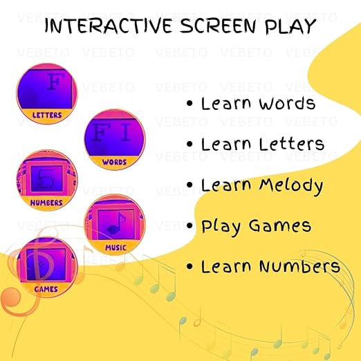 Uryans™ Educational Laptop for Kids (1 Year Warranty) with Mouse 20 games Activity Learning Toy for 2 3 4 5 Years Boys Girls Learn Letters Words Mathematics Music Logic Memory Tool