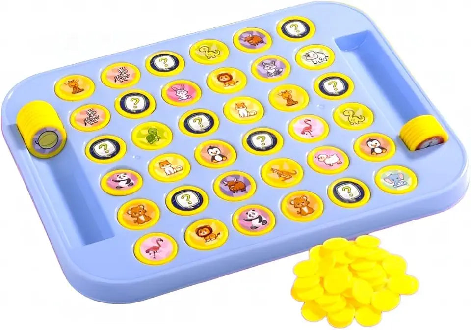 Uryans Memory Chess Flip & Match Game for Kids – Educational Brain Development Puzzle Board Game with Animal & Fruit Tokens