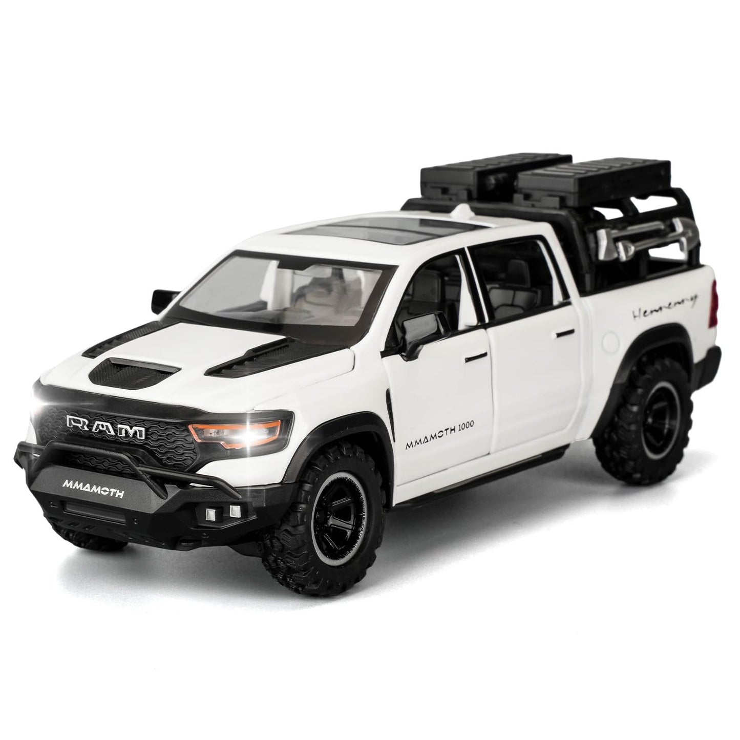 Uryans Pick-Up Truck Model Car, Zinc Alloy Pull Back Toy car with Sound and Light for Kids Boy Girl Gift