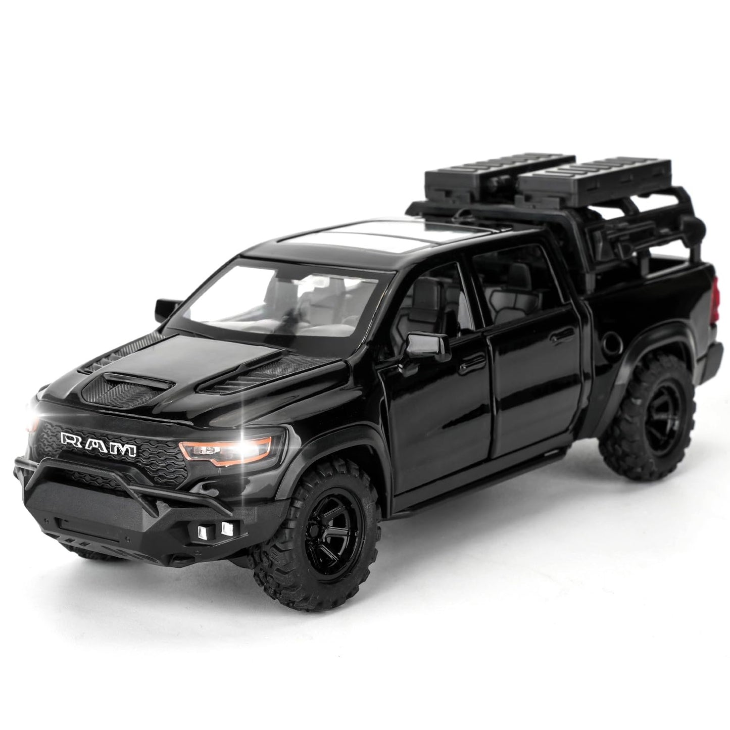 Uryans Pick-Up Truck Model Car, Zinc Alloy Pull Back Toy car with Sound and Light for Kids Boy Girl Gift