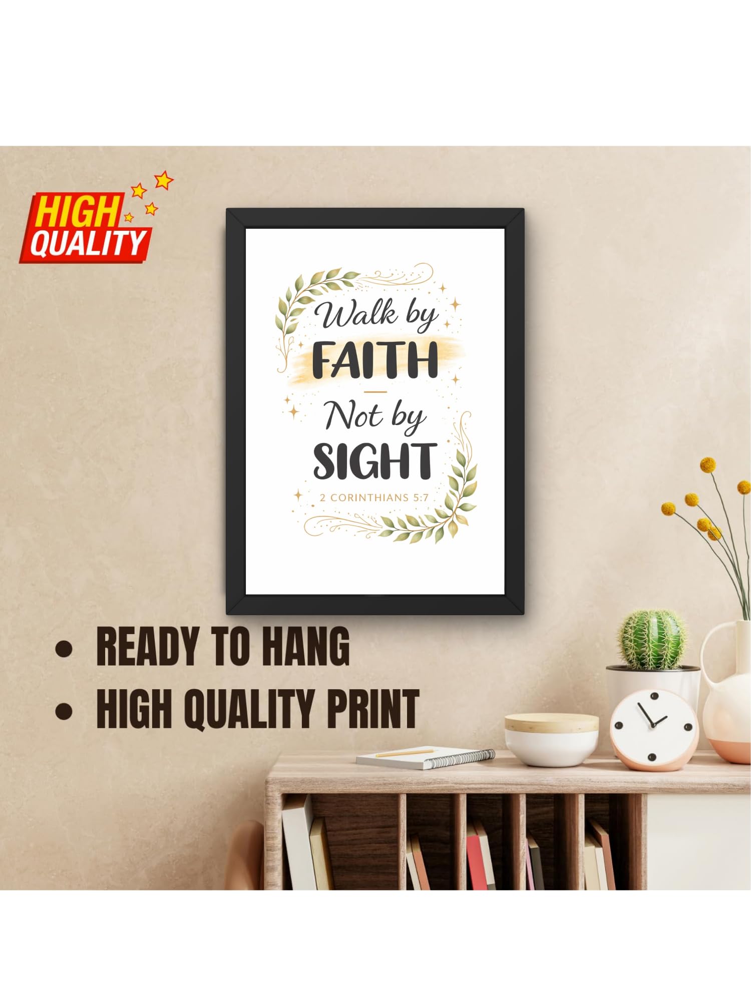 Uryans - Let's Upgrade Together 2 Corrianths 5-7 Bible Verse Wall Frame | Christian Living, Bedroom & Kids Room Decor A4 Size (13.6 x 10.2 inches)