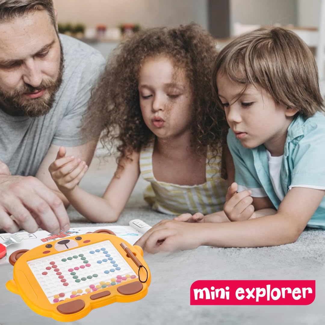 Uryans Magnetic Slate Drawing Board for Kids|Doodle Board Magnetic Beads Pen Drawing Board Dot Art Educational Travel Toys for 2-8 Year Old Boys Girl