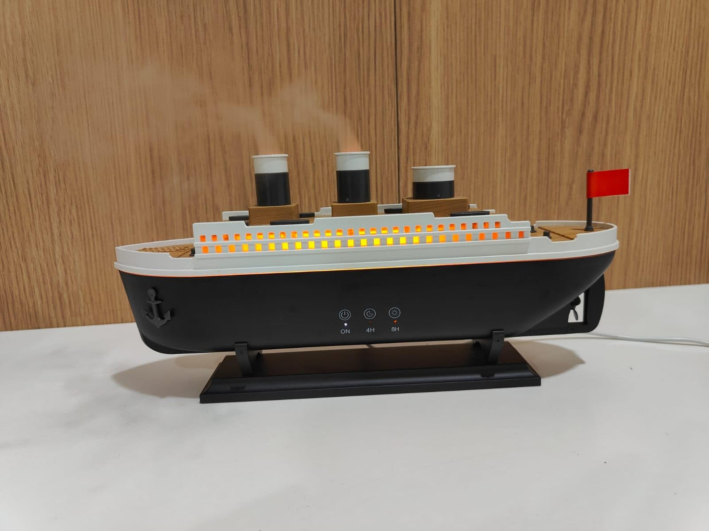 Uryans Humidifier for Bedroom Titanic Humidifier with Remote Aromatherapy Diffuser Steamship Humidifier 7 Light 2 Mist Mode Air Humidifiers for Bedroom, Essential Oil Diffuser