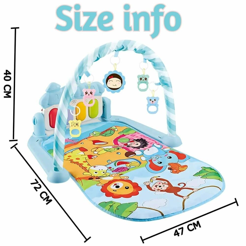 Uryans Kick and Play Musical Keyboard Piano Baby Gym and Fitness Rack with Hanging Rattles, Lights & Mat - Gift for Boys & Girls