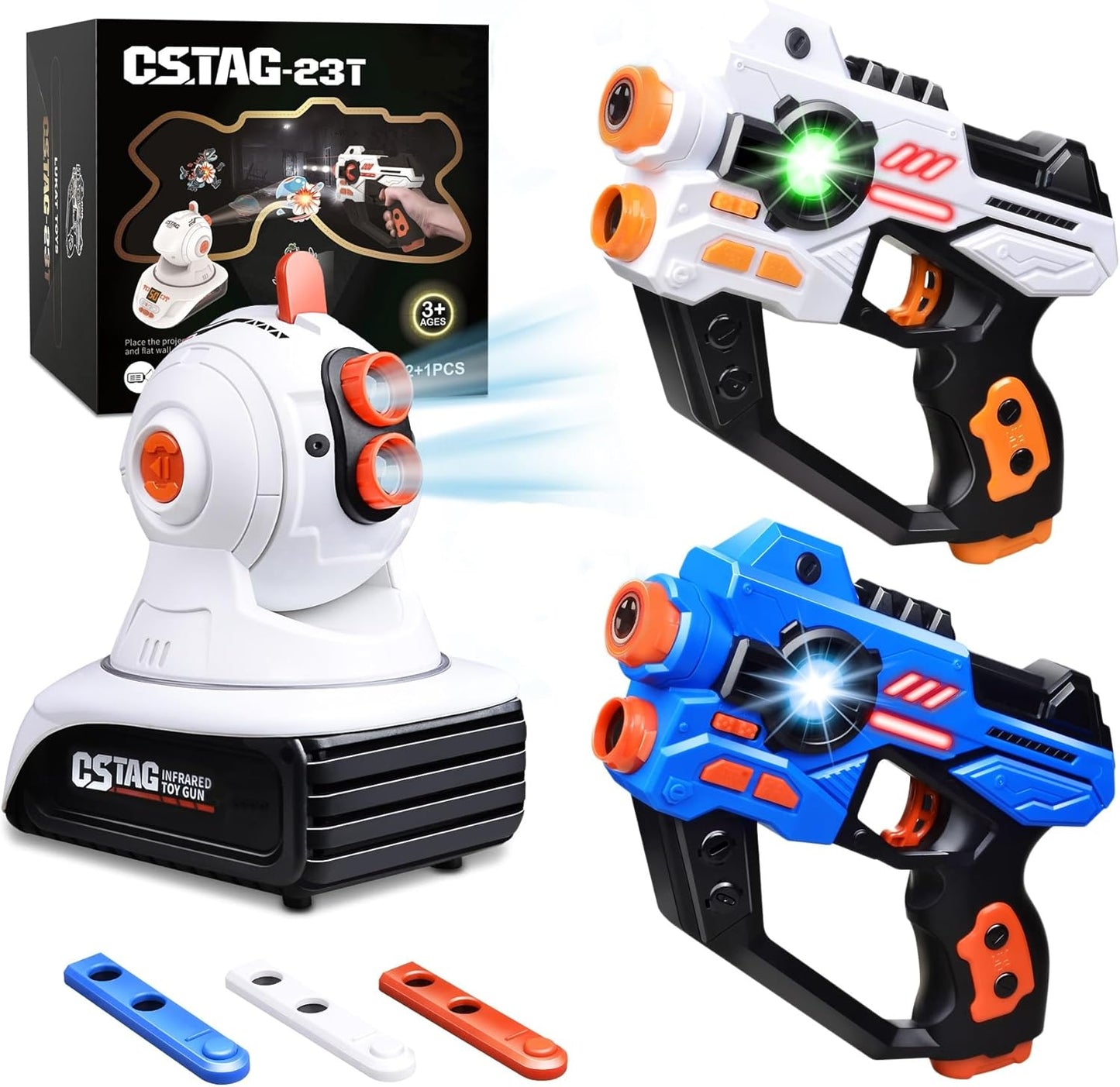 Uryans 2 Lazer Toy Gun of Projector with Digital LED Score Display, Gifts for Kids, Teens, Adults, Shooting Battle Games with 3 Targets, Birthday Gift Toys for 6 7 8 9 10 11 12+Year Old Boys Girls