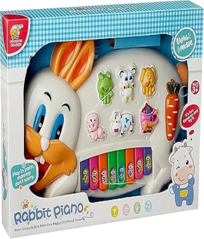 uryans Rabbits Musical Piano with 3 Modes Animal Sounds, Flashing Lights & Wonderful Music