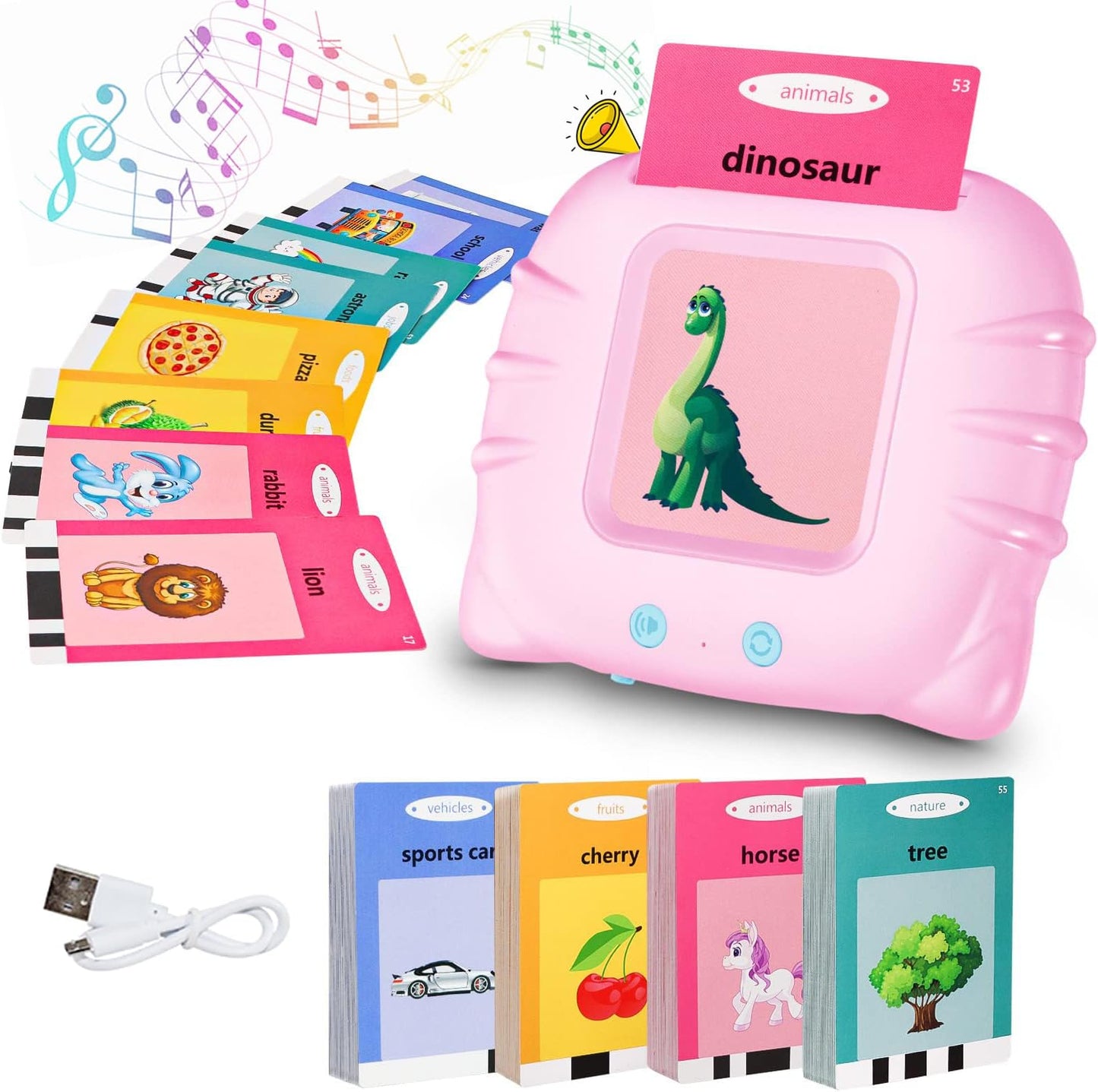 Uryans Talking Baby Double Sided Flash Cards Educational Toys for 3+ Years Old, Cognitive Skills Early Learning Educational Electronic Interactive Montessori Toys, Birthday Gift