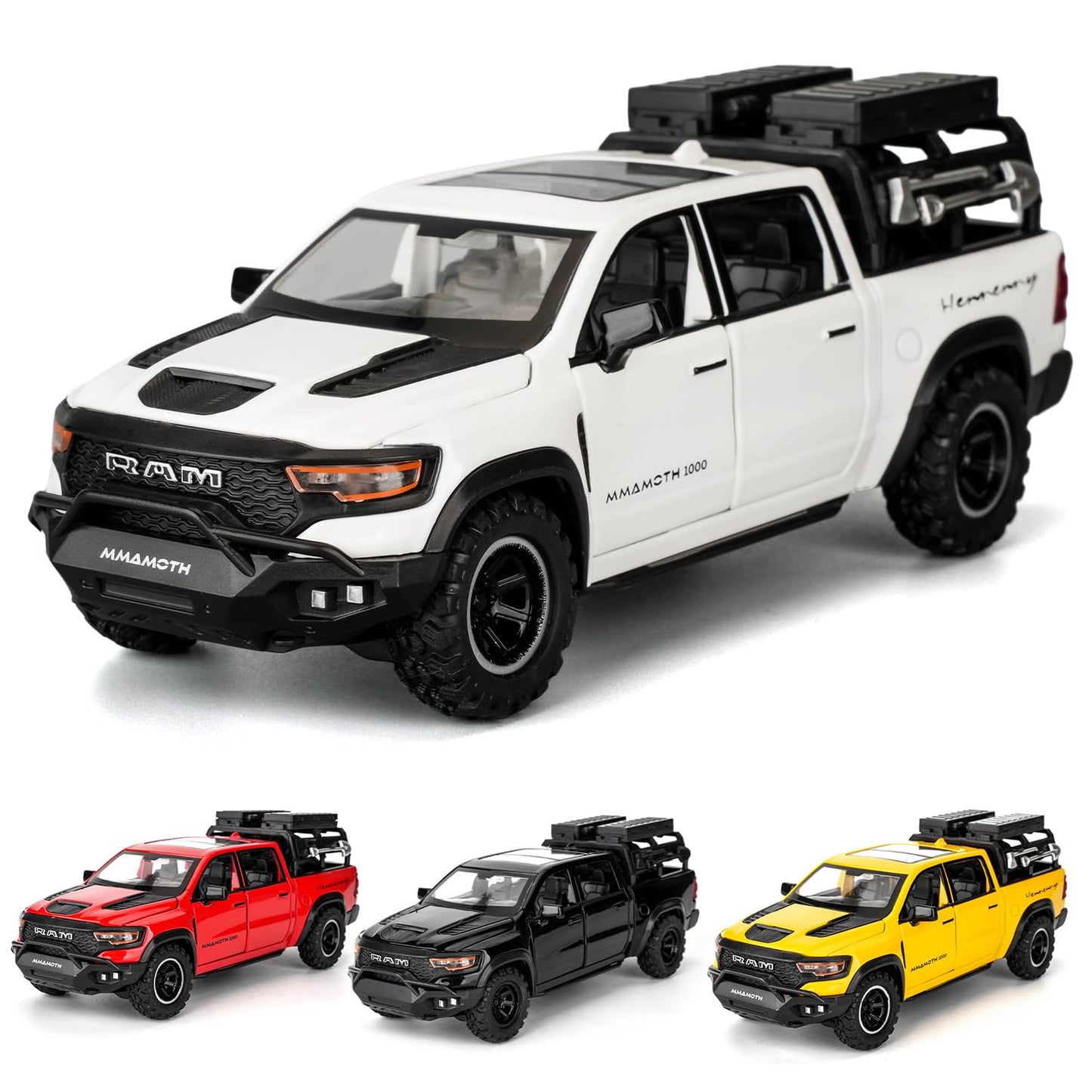 Uryans Pick-Up Truck Model Car, Zinc Alloy Pull Back Toy car with Sound and Light for Kids Boy Girl Gift