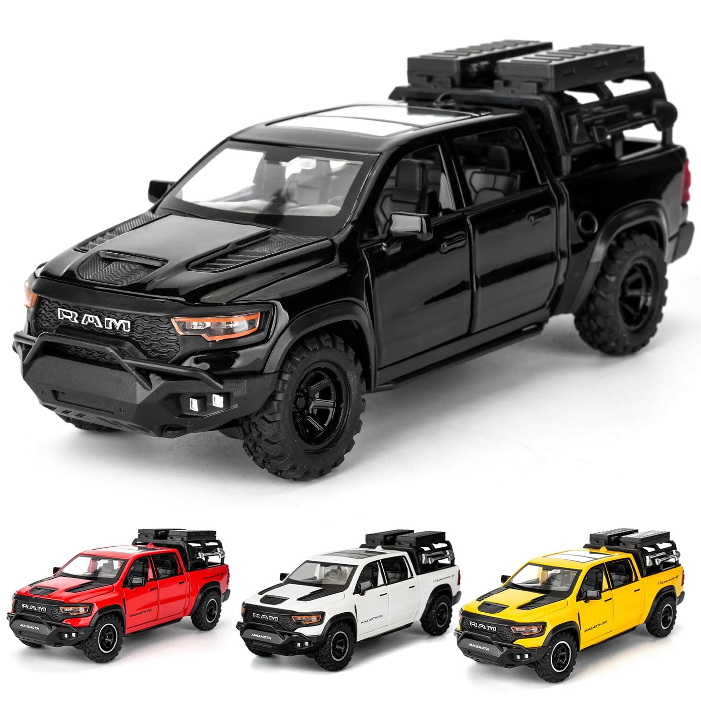 Uryans Pick-Up Truck Model Car, Zinc Alloy Pull Back Toy car with Sound and Light for Kids Boy Girl Gift