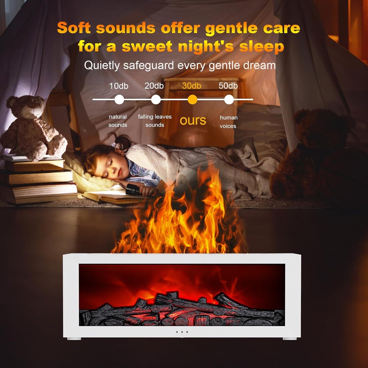 Uryans Mini Fireplace Diffusers for Essential Oils Fireplace Humidifier with Remote 150ml Fireside Ultrasonic Humidifier Bonfire Flame Diffuser with 7 Colors Light...