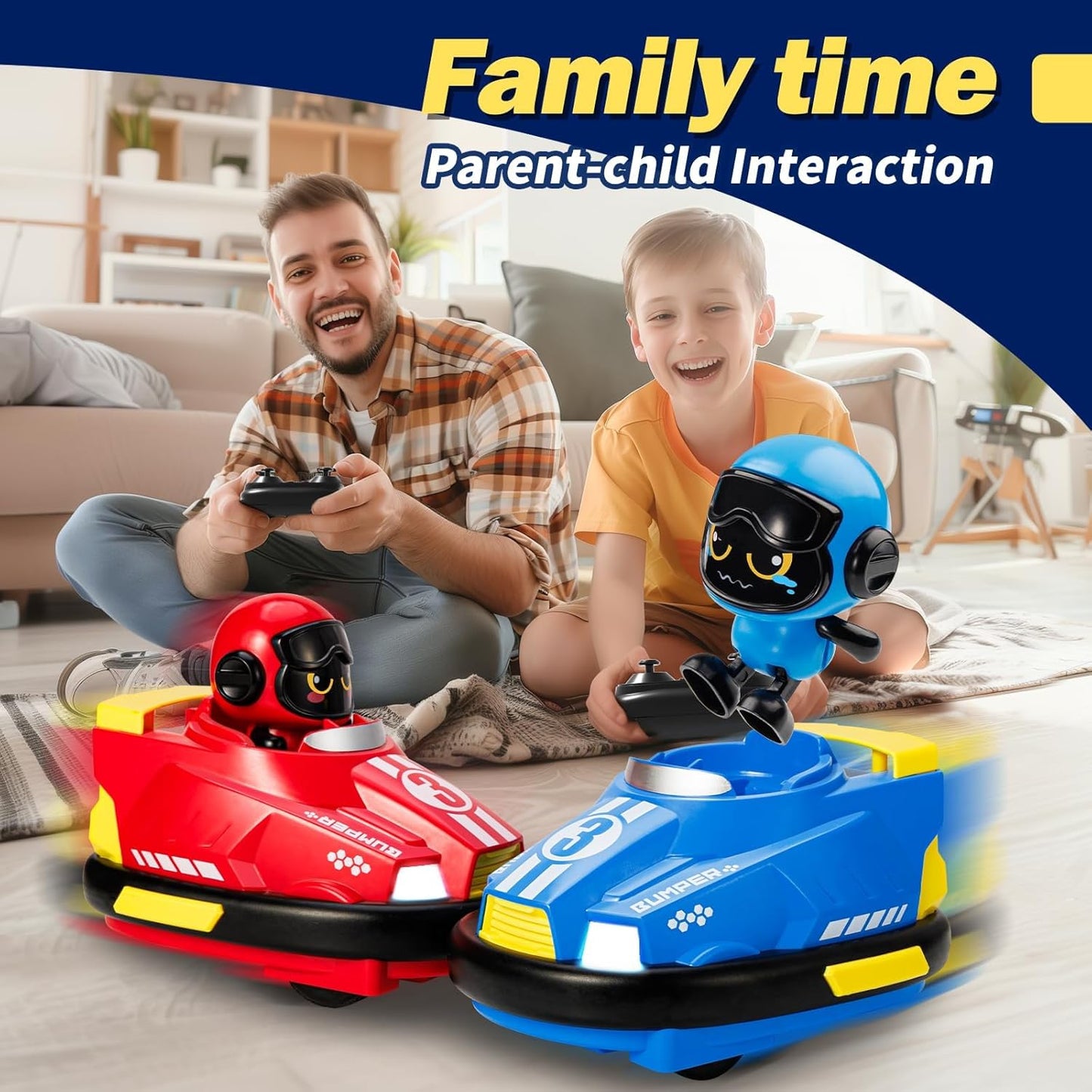 Uryans 2 Pack RC Cars Toys for Ages 3-4 Toddlers|Remote Control Bumper Cars Toys for Boys 6-8 Kids|Birthday Gift for 3 4 5 6 7 8 Year Old Boys & Girls, Multicolour