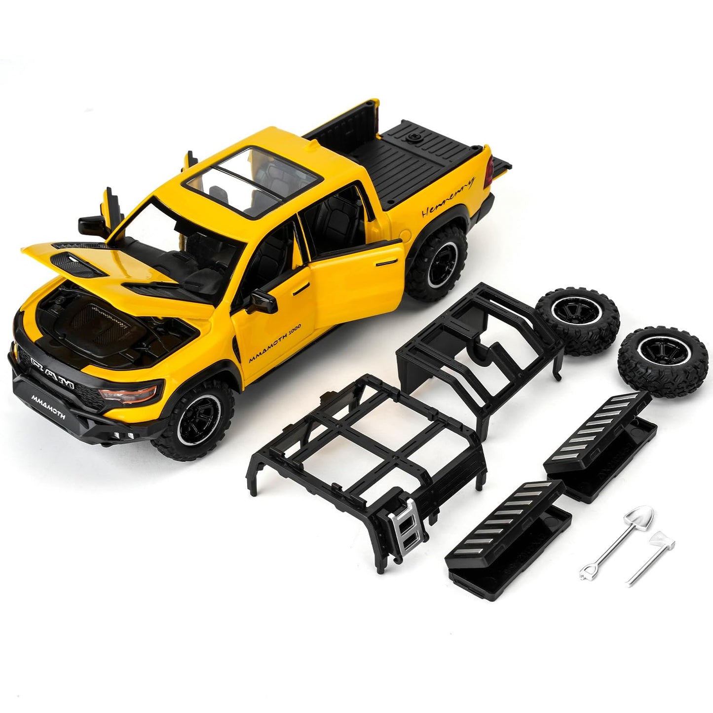 Uryans Pick-Up Truck Model Car, Zinc Alloy Pull Back Toy car with Sound and Light for Kids Boy Girl Gift