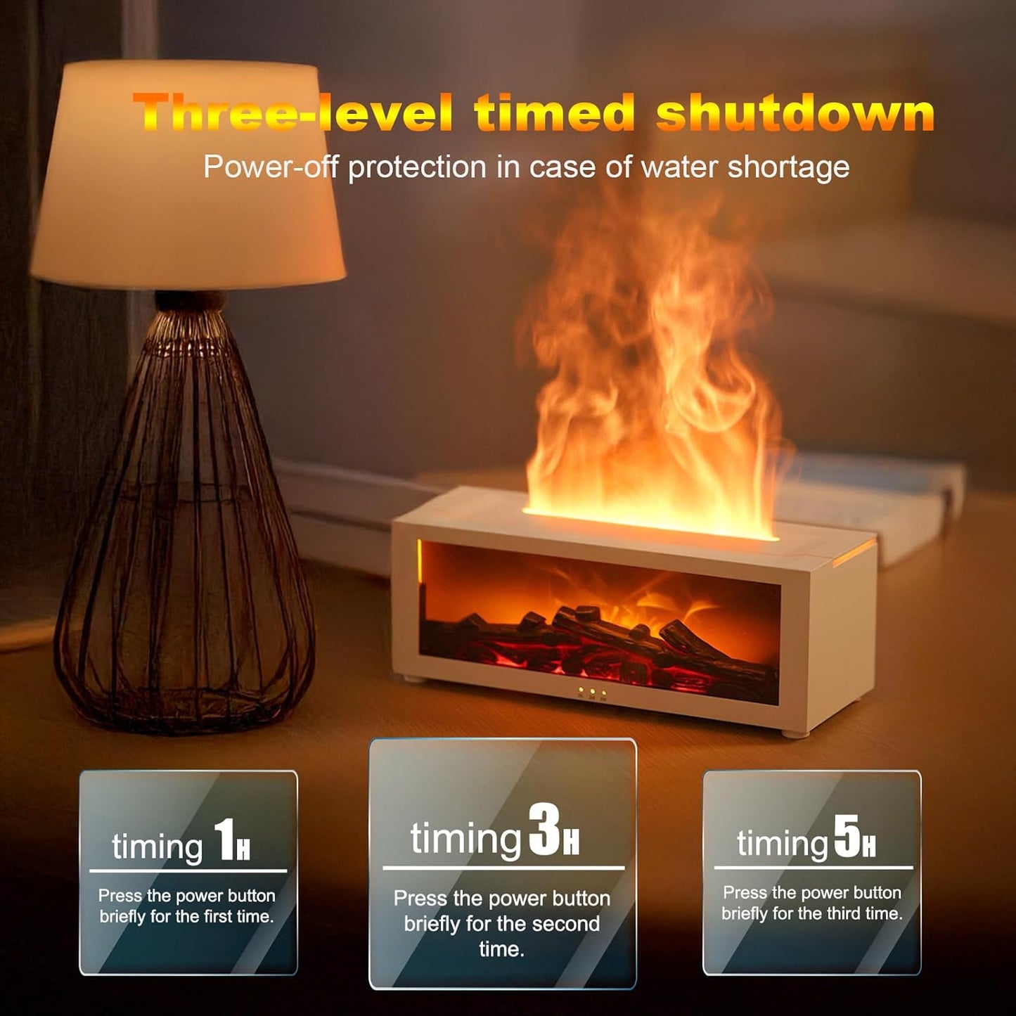 Uryans Mini Fireplace Diffusers for Essential Oils Fireplace Humidifier with Remote 150ml Fireside Ultrasonic Humidifier Bonfire Flame Diffuser with 7 Colors Light...