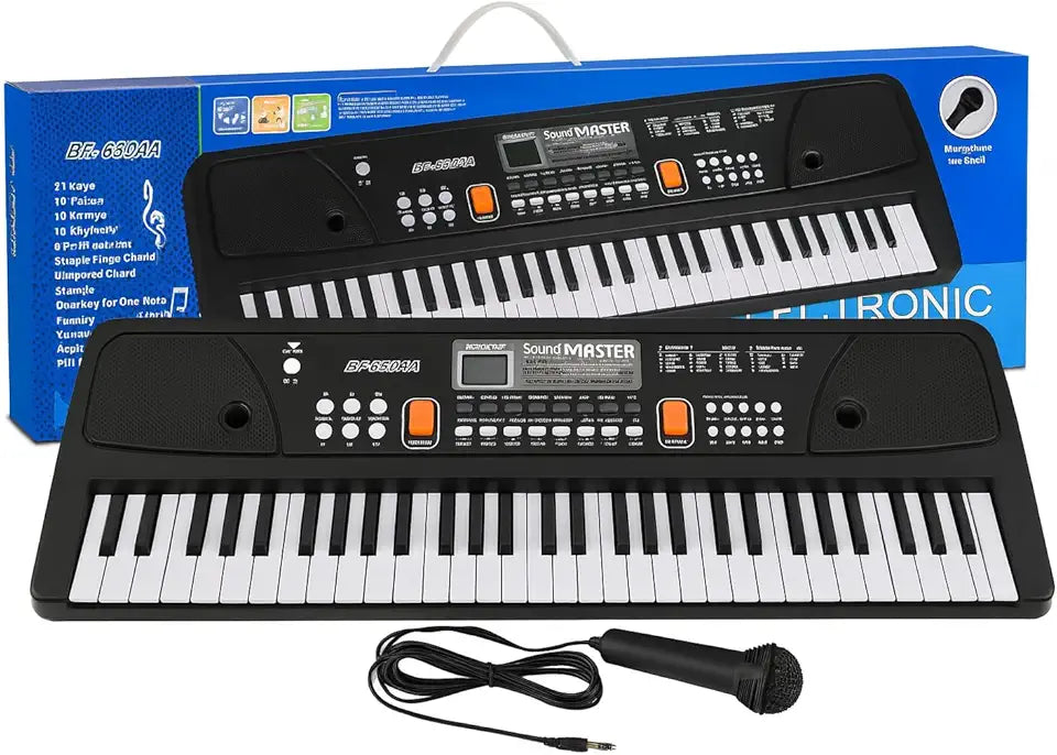 Uryans Kids Piano with Mic 37 Keys Electronic Keyboard Toy with 8 Rhythms, 8 Tones, 6 Demos & Recording Function Portable Musical Toy for Beginners Educational Instrument for Kids.