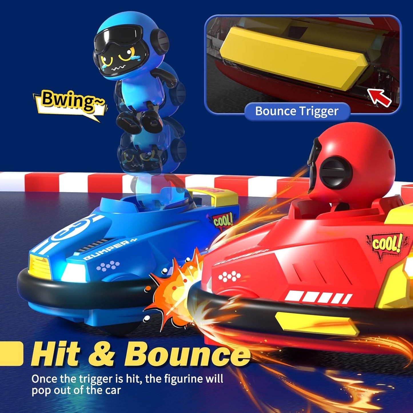 Uryans 2 Pack RC Cars Toys for Ages 3-4 Toddlers|Remote Control Bumper Cars Toys for Boys 6-8 Kids|Birthday Gift for 3 4 5 6 7 8 Year Old Boys & Girls, Multicolour