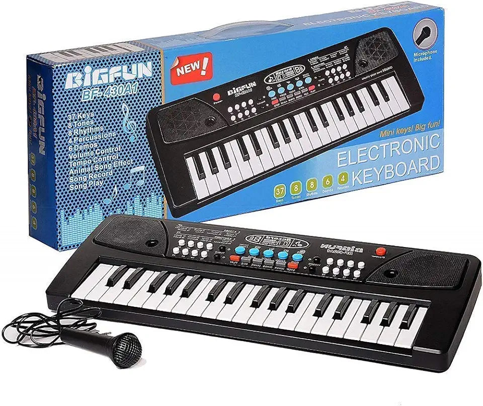 Uryans Kids Piano with Mic 37 Keys Electronic Keyboard Toy with 8 Rhythms, 8 Tones, 6 Demos & Recording Function Portable Musical Toy for Beginners Educational Instrument for Kids.