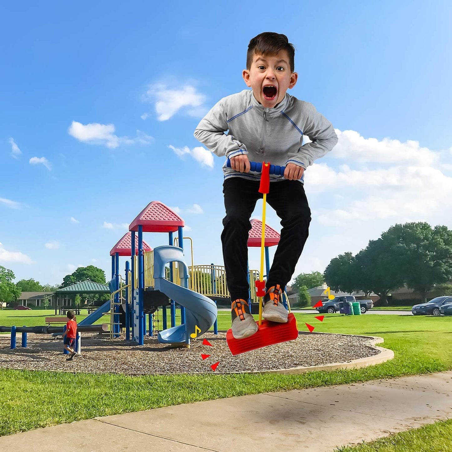 Uryans Kids Pogo Jumper Fun and Safe Pogo Stick for Toddlers, Durable Foam Bungee Jumping Stick Makes Squeaky Sounds Improves Balance, Bouncing Toy for Ages 3 and up Holds up to 250lbs - Multicolor