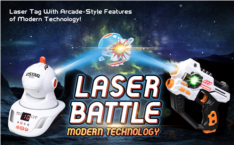 Uryans 2 Lazer Toy Gun of Projector with Digital LED Score Display, Gifts for Kids, Teens, Adults, Shooting Battle Games with 3 Targets, Birthday Gift Toys for 6 7 8 9 10 11 12+Year Old Boys Girls
