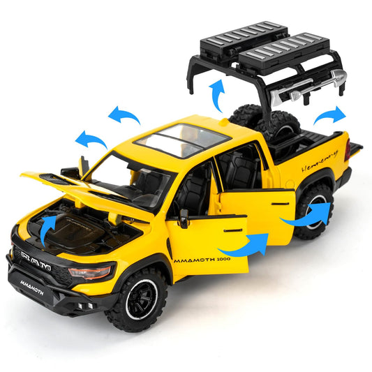 Uryans Pick-Up Truck Model Car, Zinc Alloy Pull Back Toy car with Sound and Light for Kids Boy Girl Gift
