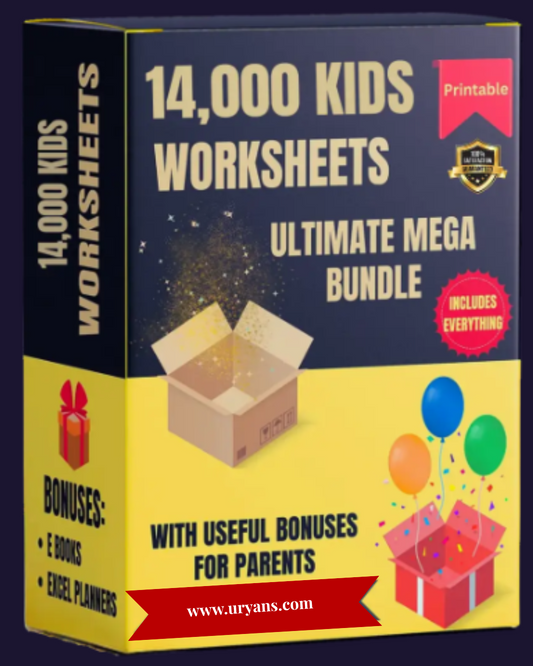 14k+ Kids Printable Worksheets Bundle | Mega Learning Pack for Ages 3–10| PDF Download