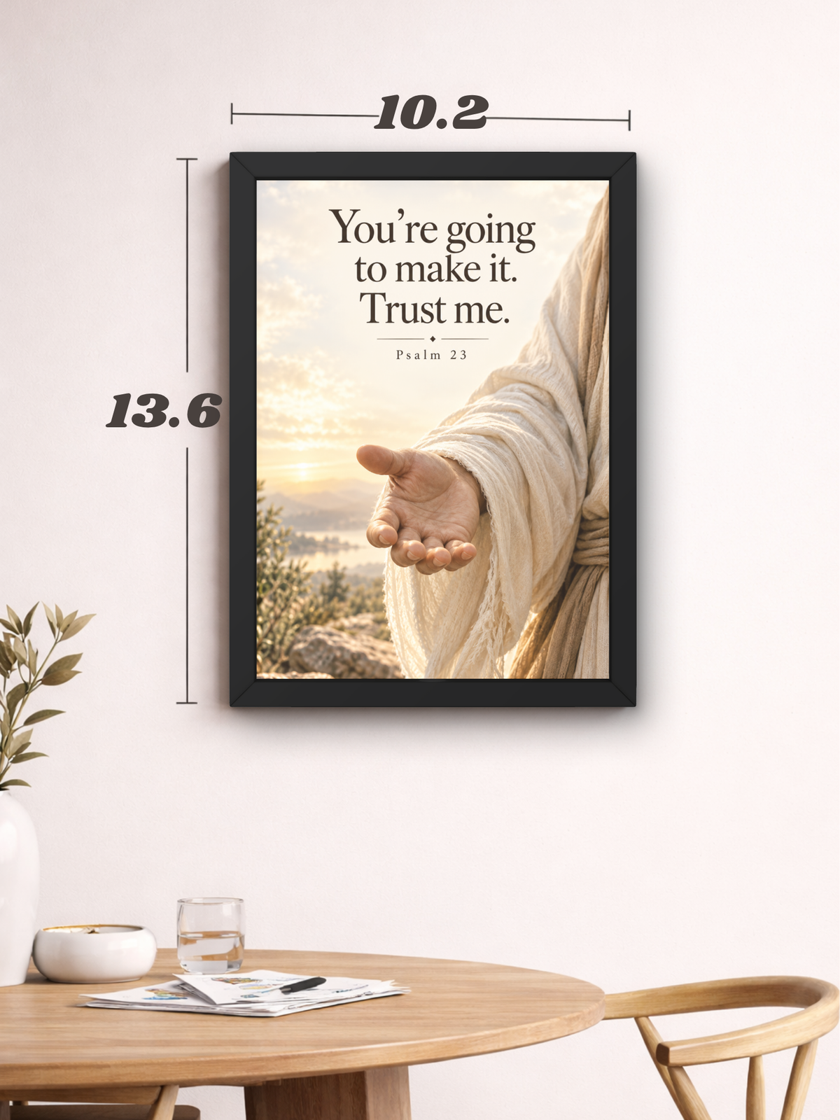 Psalm 23 Bible Verse Wall Frame | “You’re Going to Make It. Trust Me.” Christian Wall Art | Jesus Faith & Inspirational Scripture Decor for Home, Bedroom & Prayer Room | A4 Premium Religious Gift
