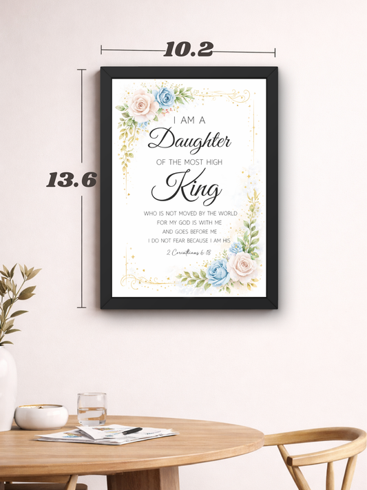 2 Corriantians 6-18 Bible Verse Wall Frame | Christian Living, Bedroom & Kids Room Decor A4 Size (13.6 x 10.2 inches)