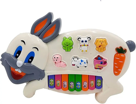 uryans Rabbits Musical Piano with 3 Modes Animal Sounds, Flashing Lights & Wonderful Music