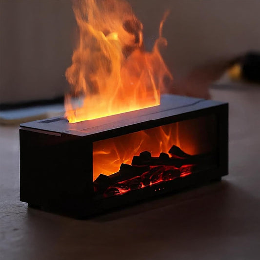 Uryans Mini Fireplace Diffusers for Essential Oils Fireplace Humidifier with Remote 150ml Fireside Ultrasonic Humidifier Bonfire Flame Diffuser with 7 Colors Light...