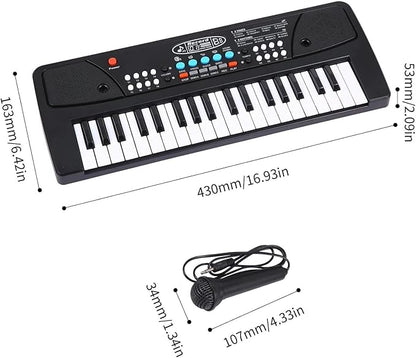 Uryans Kids Piano with Mic 37 Keys Electronic Keyboard Toy with 8 Rhythms, 8 Tones, 6 Demos & Recording Function Portable Musical Toy for Beginners Educational Instrument for Kids.