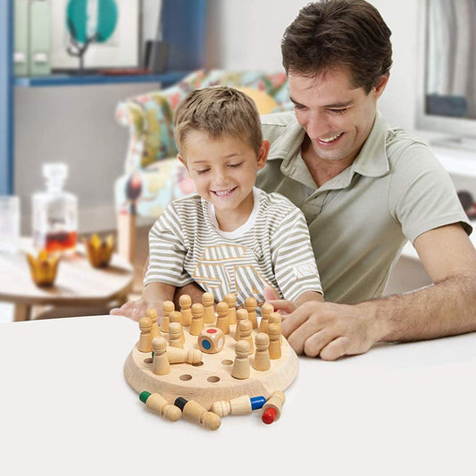 Uryans Wooden Memory Match Stick Chess Game, Colorful Memory Chess, Funny Block Board Game, Early Educational Toy, Brain Training Games