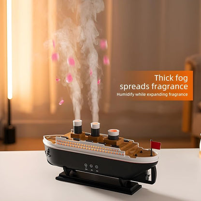 Uryans Humidifier for Bedroom Titanic Humidifier with Remote Aromatherapy Diffuser Steamship Humidifier 7 Light 2 Mist Mode Air Humidifiers for Bedroom, Essential Oil Diffuser