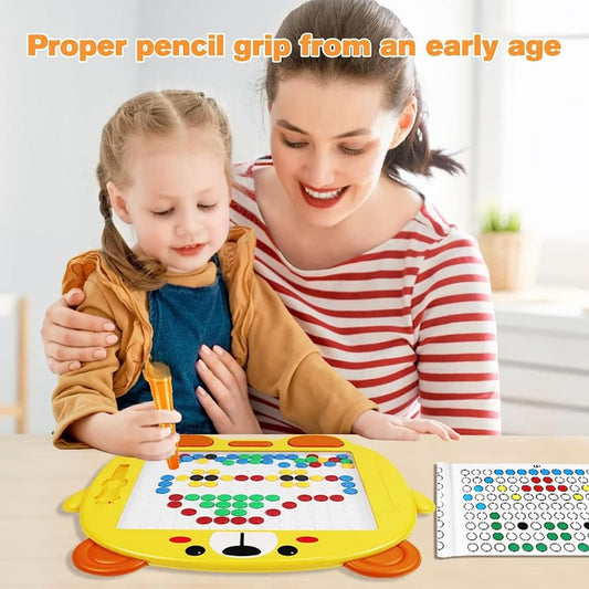 Uryans Magnetic Slate Drawing Board for Kids|Doodle Board Magnetic Beads Pen Drawing Board Dot Art Educational Travel Toys for 2-8 Year Old Boys Girl