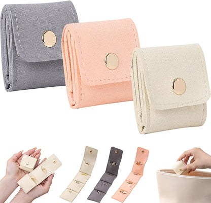Uryans Set of 2pc Mini Velvet Jewelry Pouch with Button, Velvet Jewelry Bag Purse Bag Gift Packaging Ring Necklace Earrings Jewelry Storage Bag