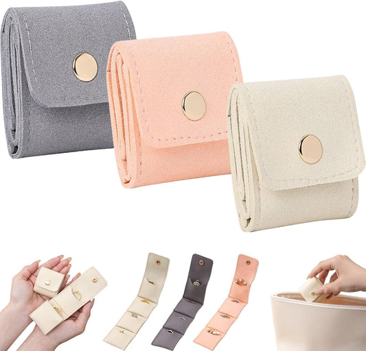 Uryans Set of 2pc Mini Velvet Jewelry Pouch with Button, Velvet Jewelry Bag Purse Bag Gift Packaging Ring Necklace Earrings Jewelry Storage Bag