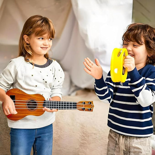 Uryans 4 String Guitar for Kids - 18 Inches Wooden Finish Classical Series Musical Toys for Beginners Kids, Perfect Music Learning Educational Instrument Sound Toy Guitar for Gift & Fun (3-6 Years)
