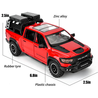 Uryans  Pick-Up Truck Model Car, Zinc Alloy Pull Back Toy car with Sound and Light for Kids Boy Girl Gift