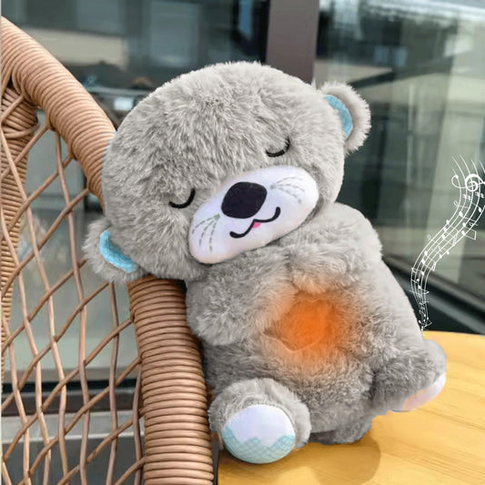 Uryans Breathing Soft Teddy Bear Plush Sound Machine Baby Gift with Music, Lights & Breathing Motion Infant Toys for Newborns, Heart Beat Stuffed Animal Plush Cute Teddy Bear (Multicolor)