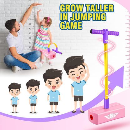 Uryans Kids Pogo Jumper Fun and Safe Pogo Stick for Toddlers, Durable Foam Bungee Jumping Stick Makes Squeaky Sounds Improves Balance, Bouncing Toy for Ages 3 and up Holds up to 250lbs - Multicolor
