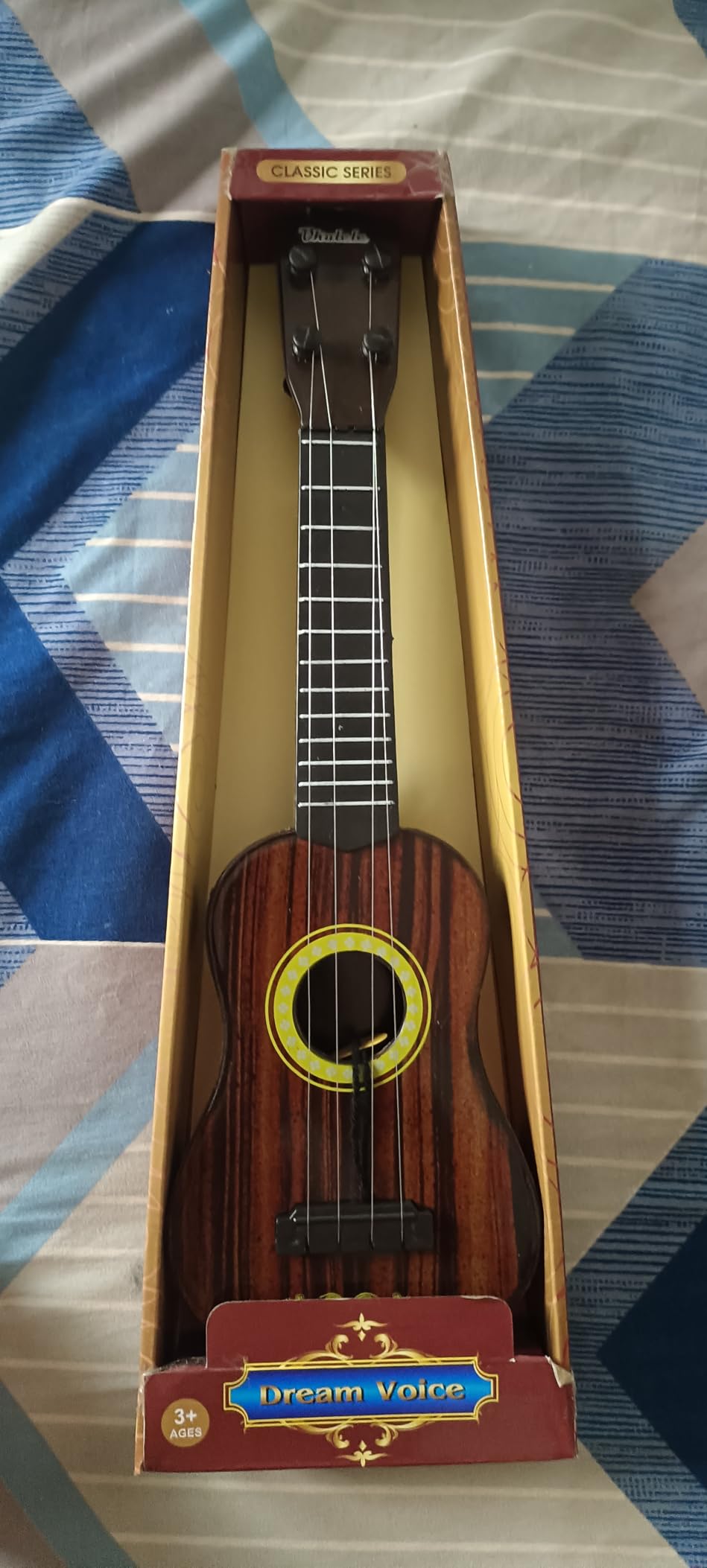 Uryans 4 String Guitar for Kids - 18 Inches Wooden Finish Classical Series Musical Toys for Beginners Kids, Perfect Music Learning Educational Instrument Sound Toy Guitar for Gift & Fun (3-6 Years)