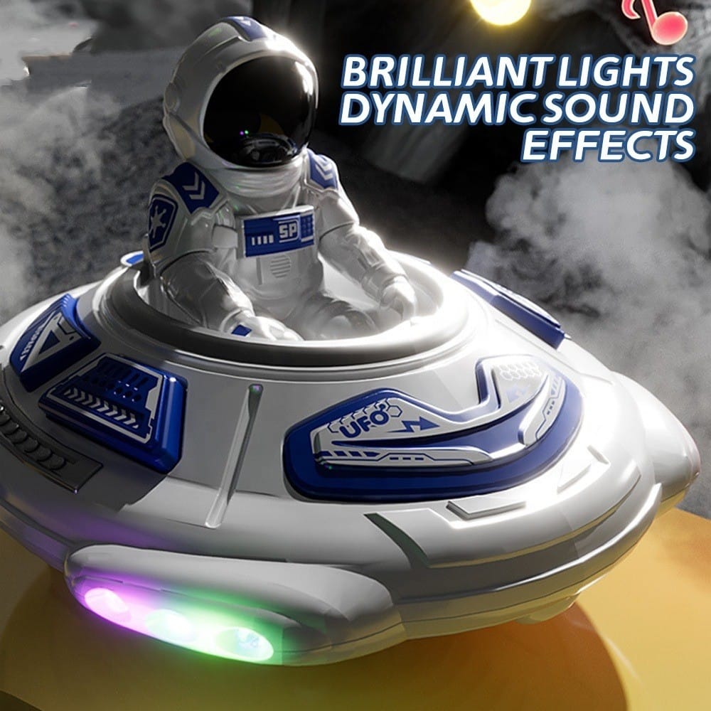 Uryans 2 Players RC Astronaut Space Bump Car | Remote Control Bumper Cars with Lights & Sounds | 360° Spinning Action | Rechargeable Toy for Kids