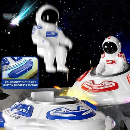 Uryans 2 Players RC Astronaut Space Bump Car | Remote Control Bumper Cars with Lights & Sounds | 360° Spinning Action | Rechargeable Toy for Kids